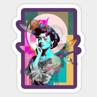 Bird Woman Collage Sticker